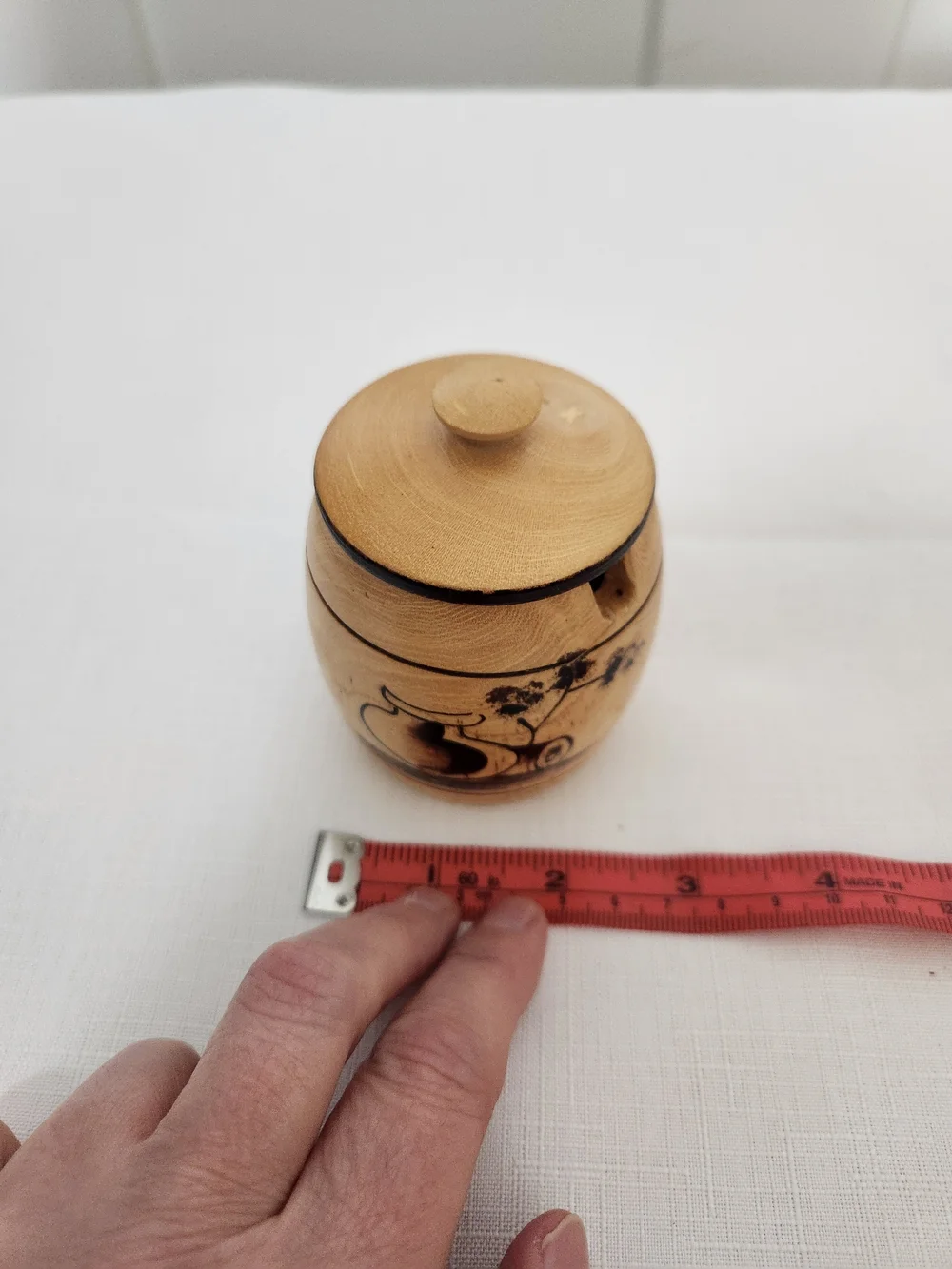 Wooden Decorative Spice Jar with Lid-handmade